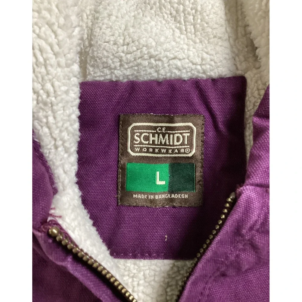 Youth C E Schmidt Workwear‎ Sherpa Lined Hooded Jacket Purple Size L Chore Coat